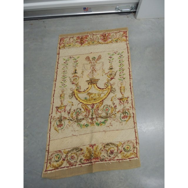 Antique Pink and Green Aubusson Tapestry Panel For Sale In Tampa - Image 6 of 8