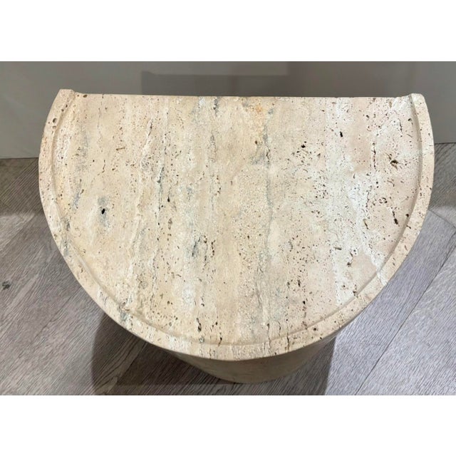 Modern Revelation Modern Travertine Basilica Accent Table For Sale - Image 3 of 3