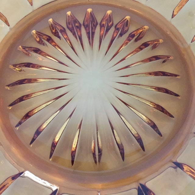 Vintage Amber Lace Edge Glass Bowl For Sale - Image 4 of 12