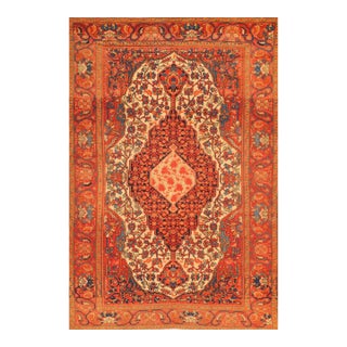 Antique Persian Malayer Rug With Farahan-Style Medallion Design, 4'6" × 7' For Sale