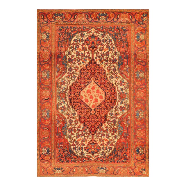Antique Persian Malayer Rug With Farahan-Style Medallion Design, 4'6" × 7' For Sale