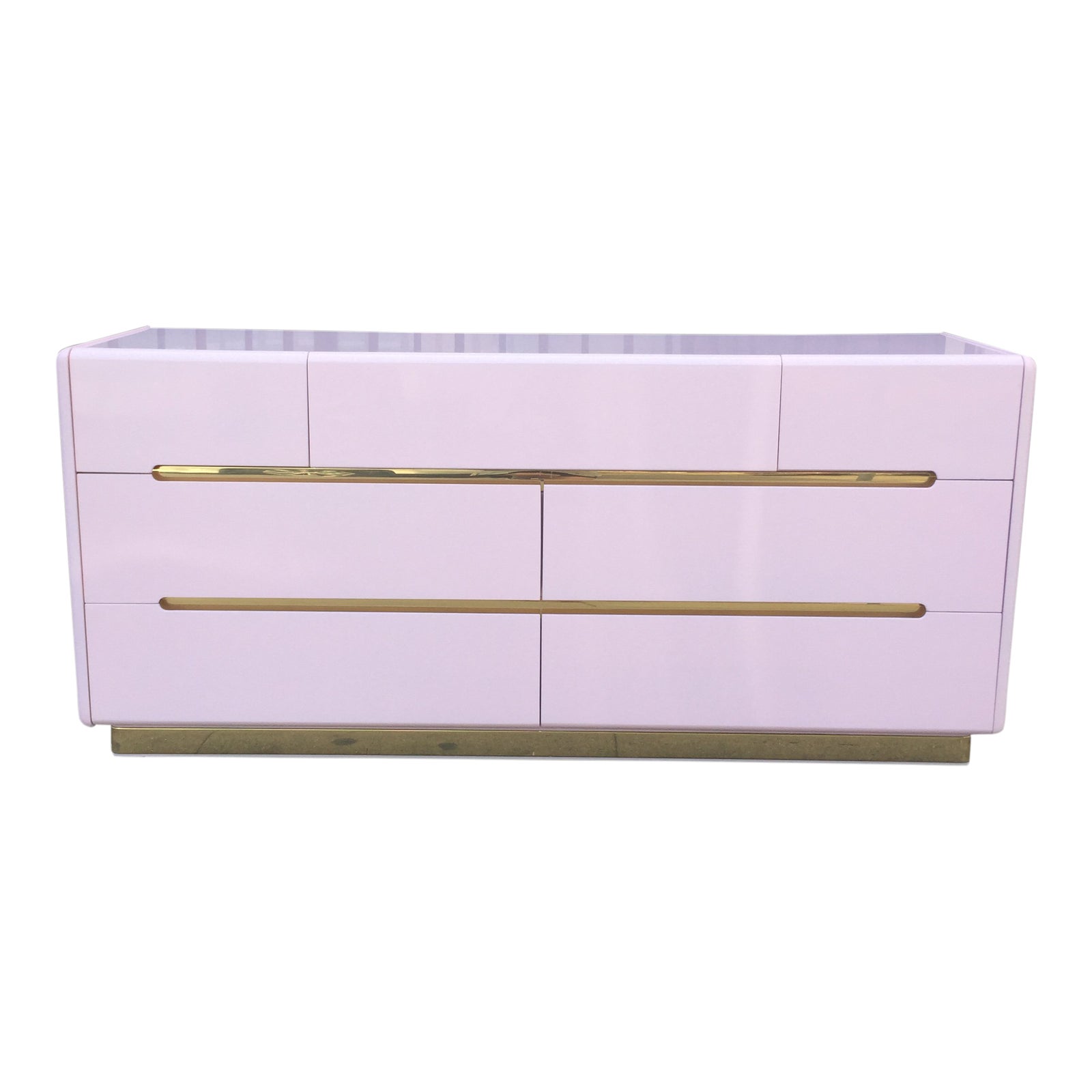 Blush Pink And Brass 80 S Dresser Chairish