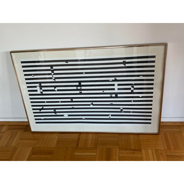 Abstract Yaacov Agam Rare Original Color Silkscreen Espace Op Artwork For Sale - Image 3 of 11