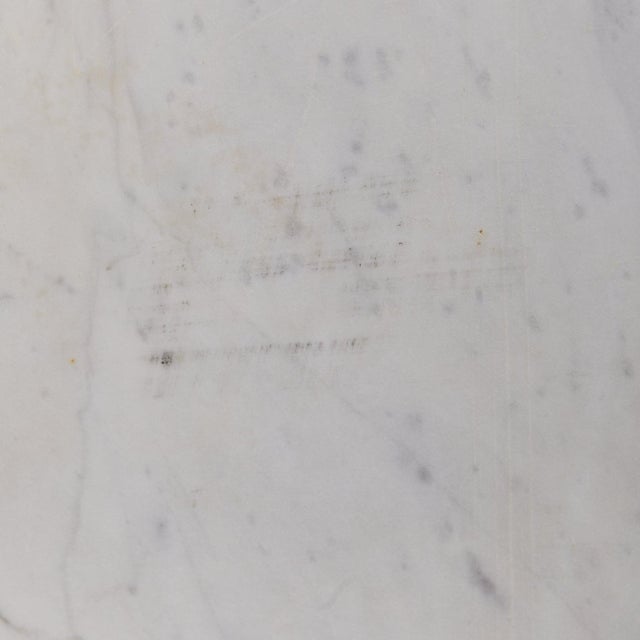 French Wrought Iron Console with White Marble Top, 1940s For Sale - Image 9 of 11