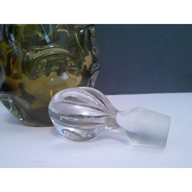 Vintage Scandinavian Aseda Sweden Amber Glass Decanter Bo Borgström 1960s For Sale - Image 11 of 11