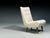 Swedish Modern, Scoop Lounge Chair, Beige Linen, Beech, Sweden, 1940s For Sale - Image 4 of 11