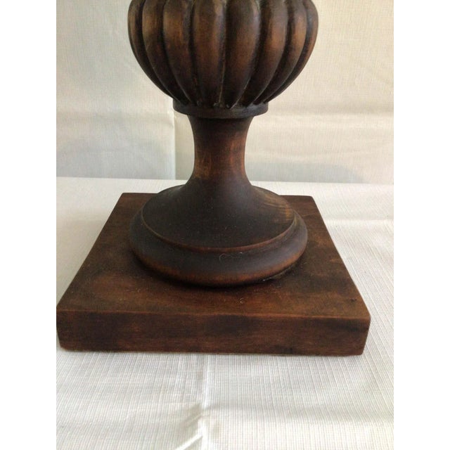 1950s Carved Wood Lamp For Sale - Image 10 of 11