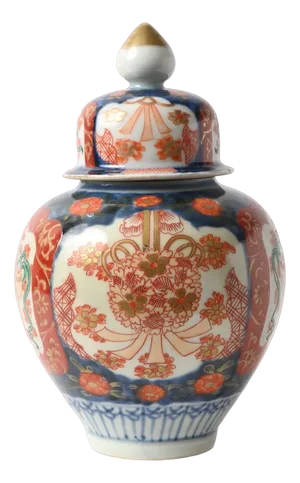 Antique Japanese Imari Porcelain Temple Jar Vase, 1890s