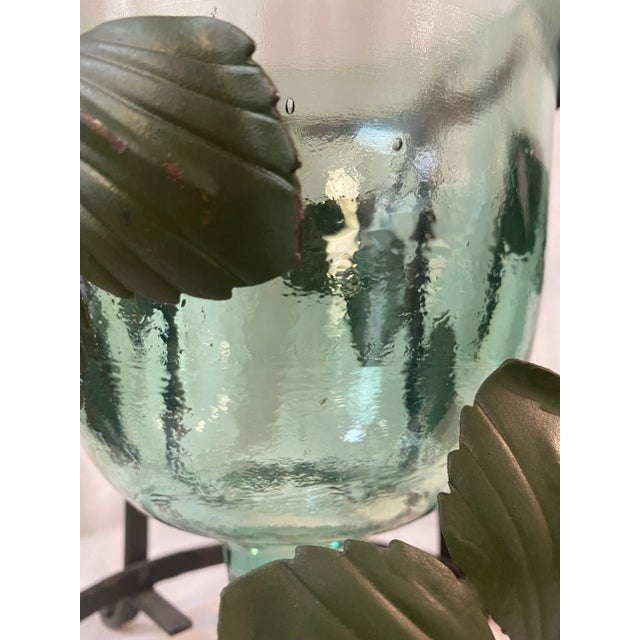 Metal Vintage Showroom Sample Cachepot With Recycled Glass From Spain For Sale - Image 7 of 9