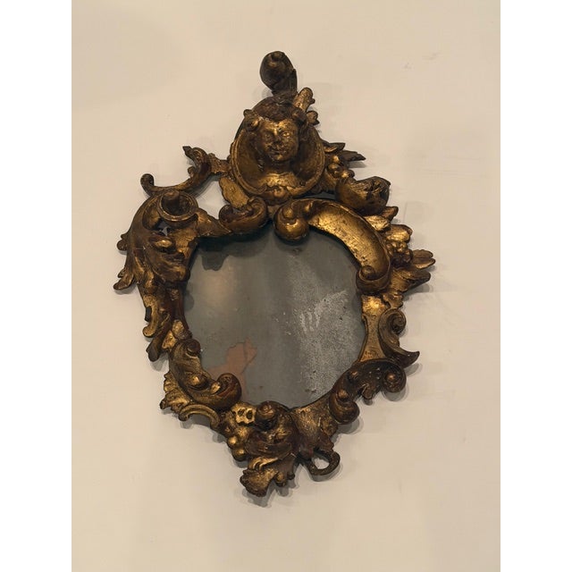 19th Century Carved Venetian Baroque Gilded Mirror With Mercury Glass For Sale - Image 13 of 13