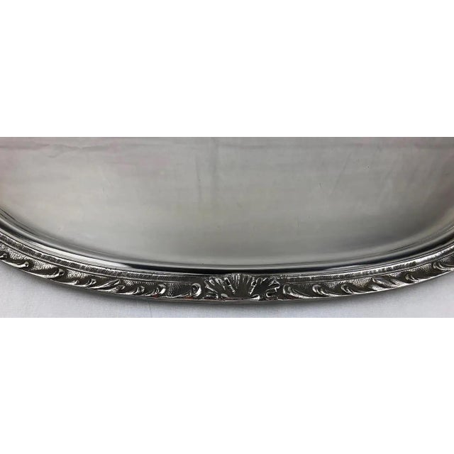 Early 20th Century Early 20th Century European Silver-Plated Five-Piece Tea & Coffee Service on Ornate Serving Tray For Sale - Image 5 of 15