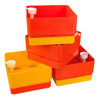 Vintage Square Jardinieres by Nena Balsari Vastill for Reflex, 1970s, Set of 4 For Sale