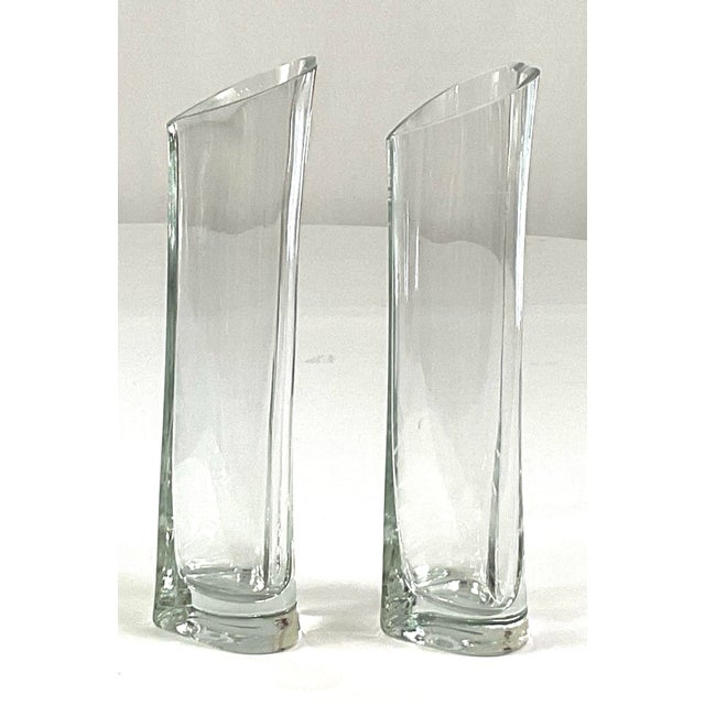 1960s Hand Blown,polished,steel Pontil Heart-Shaped Tall Bud Vases – A Pair For Sale - Image 9 of 9