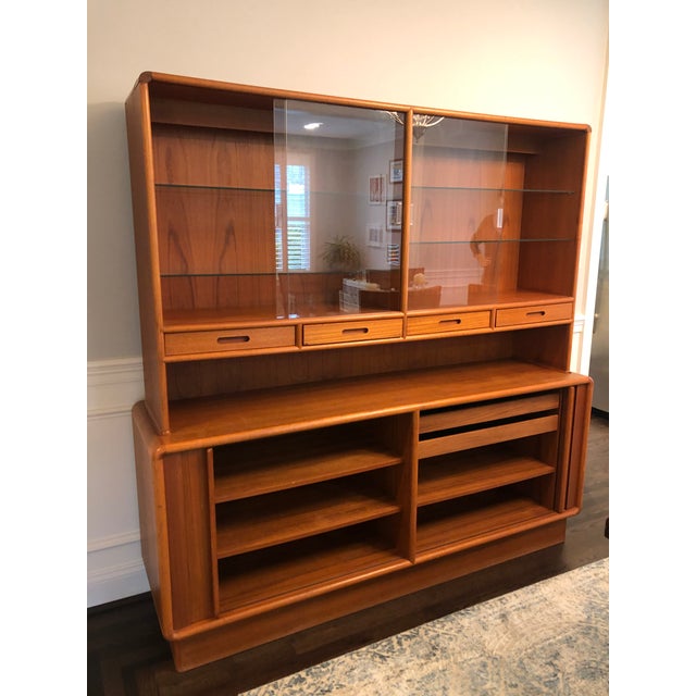 1950s Mid Century Danish Modern Teak China Cabinet Hutch ...