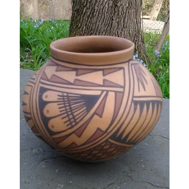 Mexican Fine Maya Ortiz Mini Seed Pottery Vessel Signed by Artist Sofia De Tena, 7” X 6” For Sale - Image 3 of 3