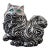 Franklin Mint Pewter Art Nouveau Cat Figurine – Curio Cabinet Collection For Sale