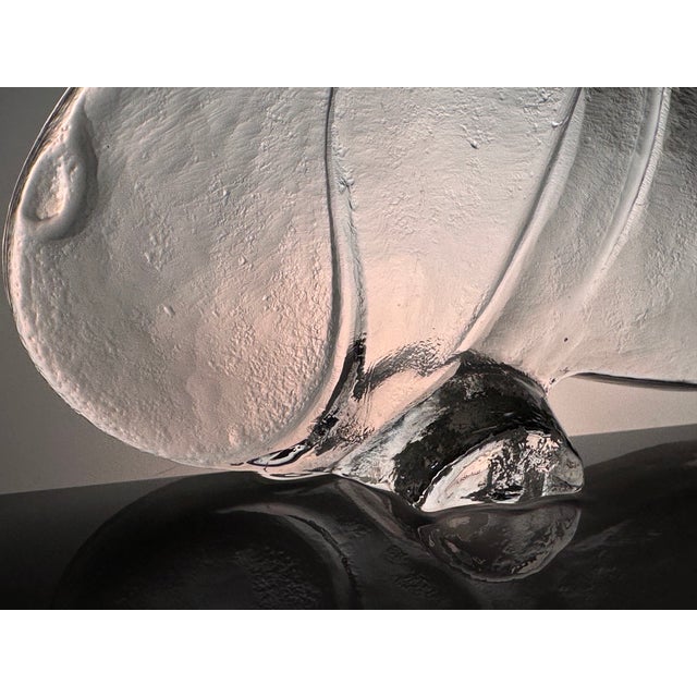 Modern Large Glass Art Hippo Animal Figurine by Bertil Vallien for Kosta Boda, 1970s For Sale - Image 3 of 11