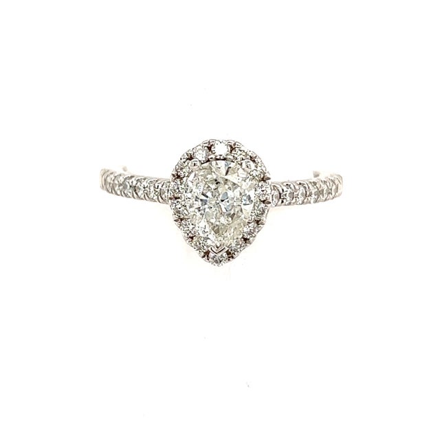 Pear Shaped Diamond Engagement Ring 14k Gold 1.19 TCW Certified, Size 4.5 For Sale In New York - Image 6 of 10