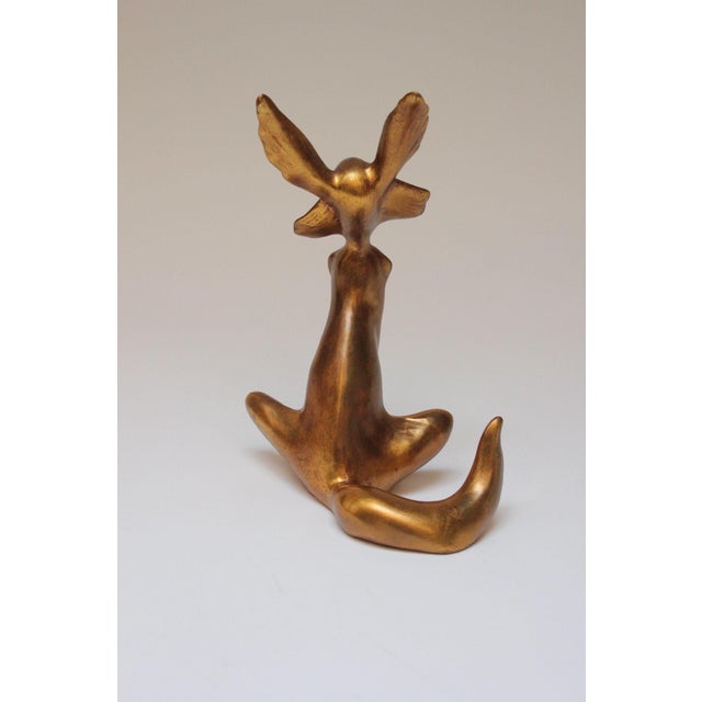 Mid 20th Century Vintage Gold Leaf Ceramic Fox by Freeman McFarlin Potteries For Sale - Image 5 of 12
