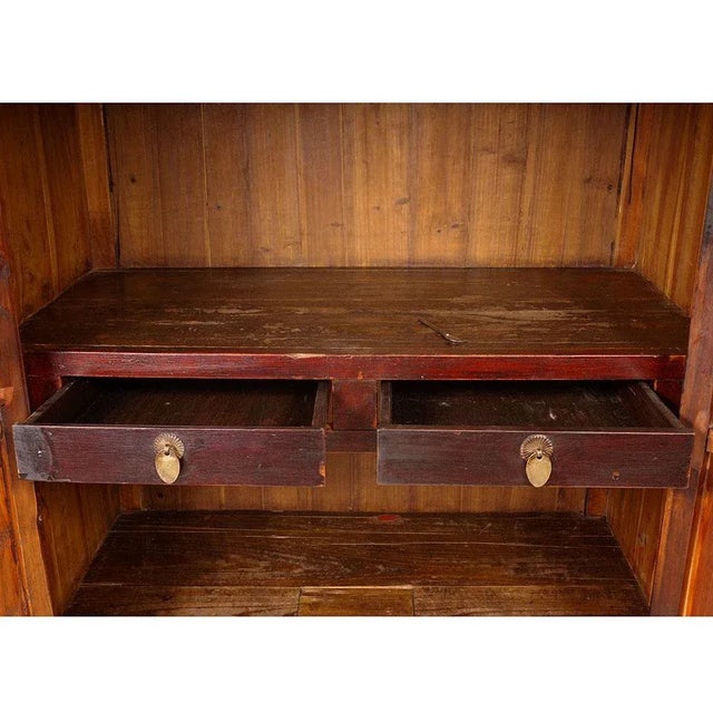 Late 19th Century Antique Chinese Cypress Wood Armoire, Wardrobe For Sale In Los Angeles - Image 6 of 13