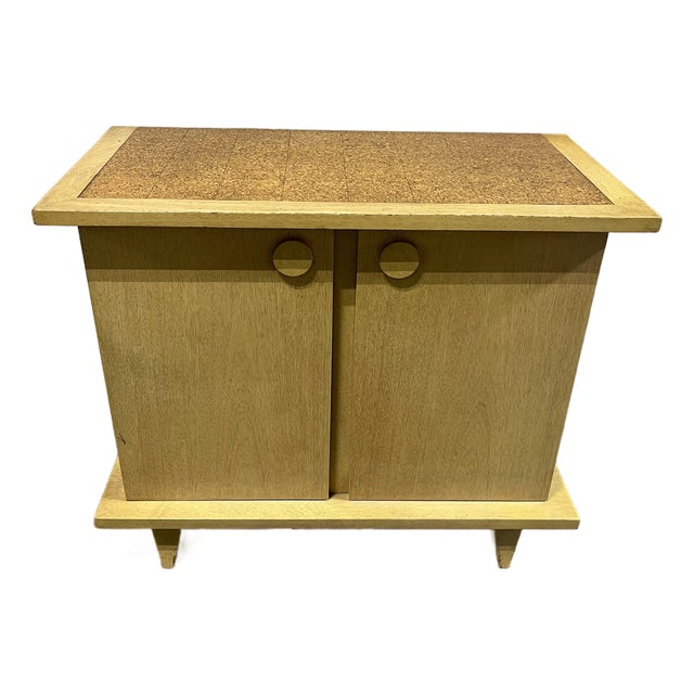American of Martinsville “Bali Hai” Cork Top Bar Cabinet or Server, Mid-Century For Sale