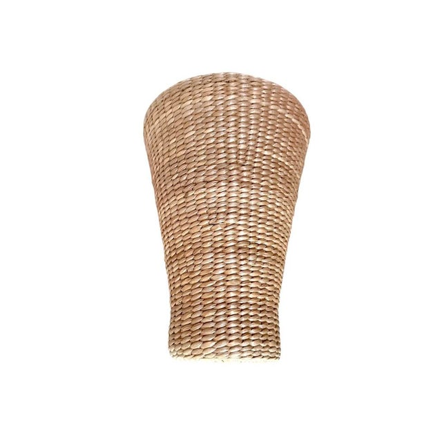 Vintage Rattan-Wrapped Blown Glass Cone Vase For Sale In Baton Rouge - Image 6 of 8