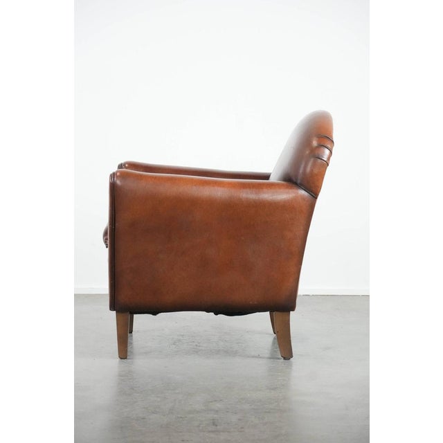 1990s Club Chair in Sheepskin Leather For Sale - Image 5 of 14