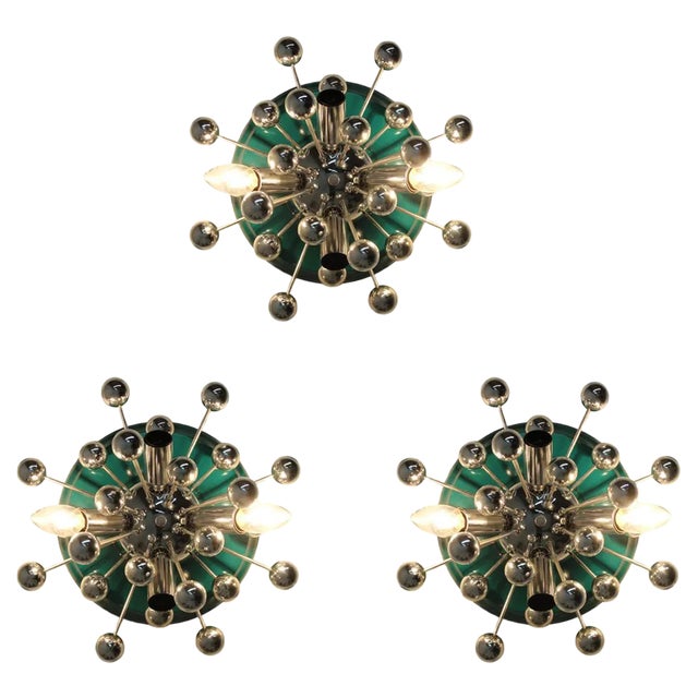 Space Age Sputnik Wall or Table Lamps, 1970s, Set of 3 For Sale