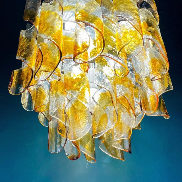 Vintage Murano Torciglioni Chandelier by AV Mazzega, Italy, 1970s For Sale - Image 7 of 13