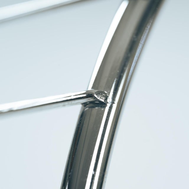 Silver Vintage Italian Wire Chairs in Chrome & Metallic Thread, 1974, Set of 4 For Sale - Image 8 of 18