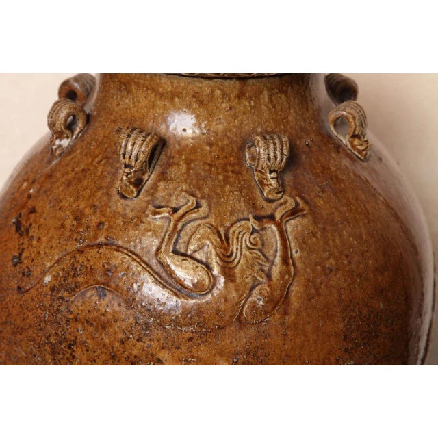 16th Century Tall Antique Ming Dynasty Martaban Jar From China, 15th-16th Century For Sale - Image 5 of 10