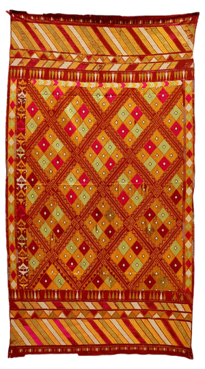 Vintage Indian Embroidered Pulkari Wall Hanging, 1920s