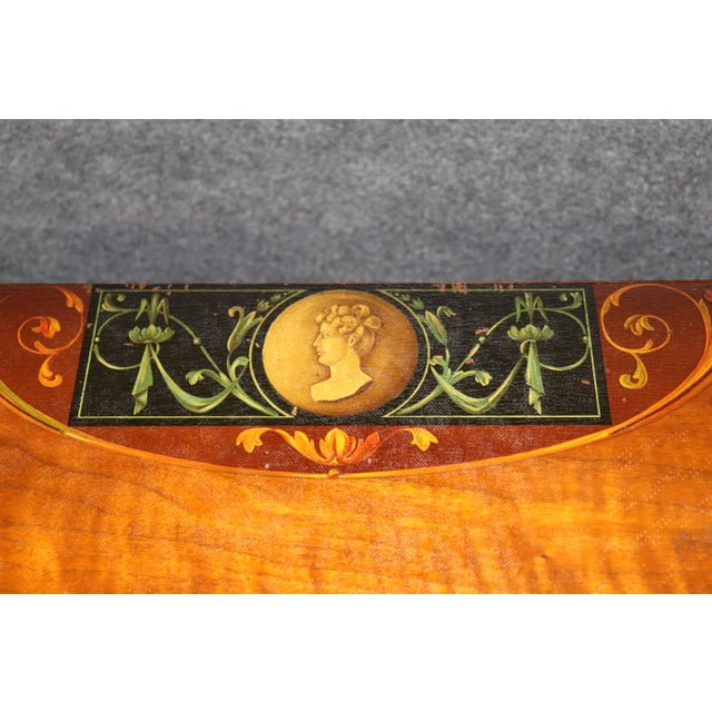 1930's Adams Style Paint Decorated Demilune Commode For Sale - Image 10 of 10
