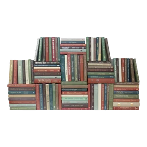 Decorative Books - Cabin Book Wall - Set of 100 Brown and Green Books
