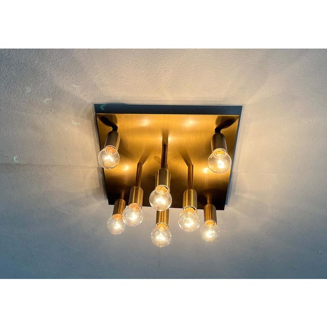 Vintage German Brass Ceiling Lamp from Sölken, 1970s For Sale - Image 4 of 18