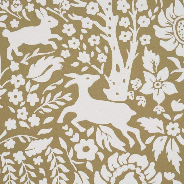 Contemporary SAMPLE - Schumacher Deerfield Wallpaper In Moss For Sale - Image 3 of 4