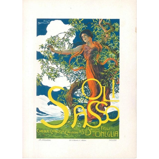 Oli Sasso is a colored lithographed original manifesto on cardboard, realized around 1914 by the Italian artist Plinio...