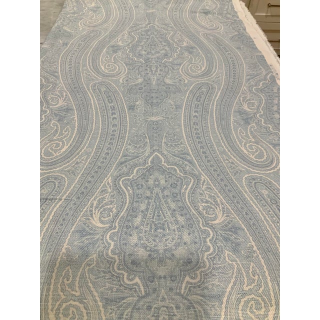 Baby Blue Ralph Lauren Paisley Linen Fabric – 5.5 Yds X 54” - Priced Under $96 Per Yd! Traditional, Grandmillennial, Coastal, & Cottagecore Interiors- See Pics! For Sale - Image 8 of 8