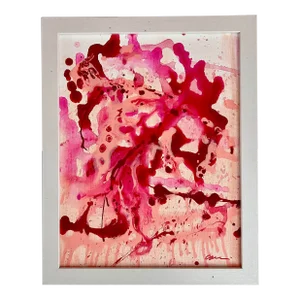 Original Pink and Red Abstract Painting Titled Rouge by Arlene Carr