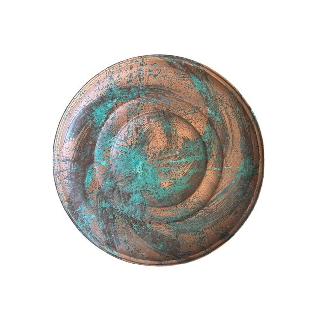 Large Vintage Patinated Copper Bowl For Sale In Phoenix - Image 6 of 12