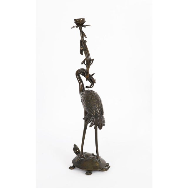 Antique Japanese Bronze Pricket Candlesticks, 19th Century, Set of 2 For Sale - Image 15 of 18