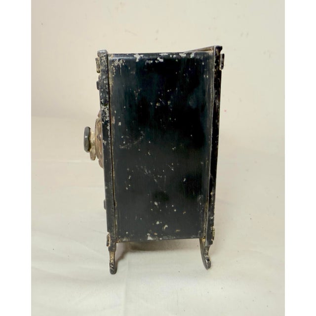 Antique 19th Century Ornate Cast Iron Junior Safe Deposit Lockable Still Bank For Sale - Image 10 of 11