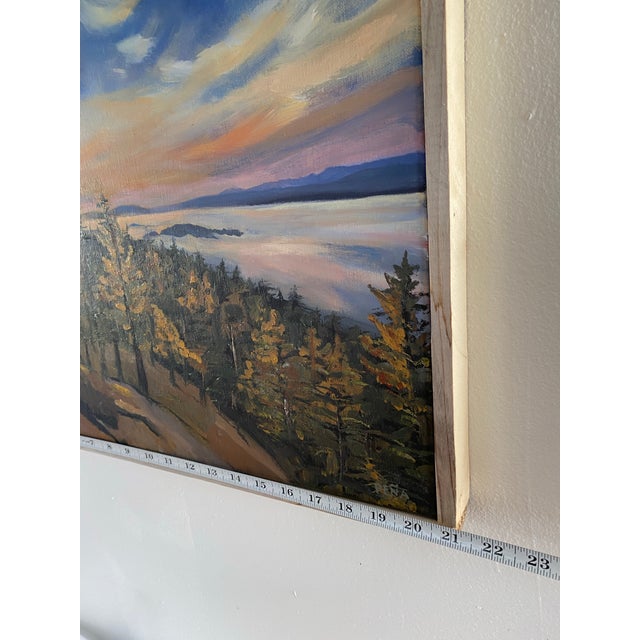 Green Original Pacific Northwest Landscape Painting – Orcas Island, Framed by Francisco Peña For Sale - Image 8 of 8