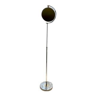 Italian Modern Two -Tone Chrome and Brass Standing Mirror Mid 20th Century- Regency- In the Style of Romeo Rega For Sale