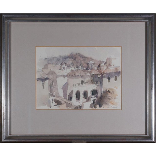 Manel Plana, Sunlit Mediterranean Village, Watercolor For Sale - Image 5 of 5