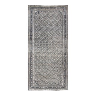 Antique Persian Hamadan Gallery Rug With Allover Pattern in Cool Tone 8'0 X 16'10 For Sale