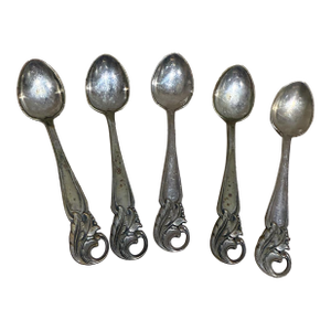 Vintage Silver Demitasse Espresso Spoon Set of Five Sweden