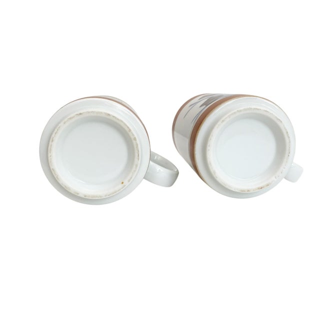 1960s Holt Howard Stoneware Abstract Blue Flowers Coffee Mugs - a Pair For Sale In New York - Image 6 of 6