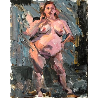 Over the Shoulder by Clyde Steadman | Oil Painting of a nude female figure standing. For Sale