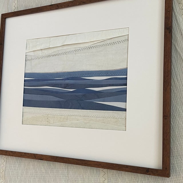 Contemporary Contemporary Semi-Abstract​ Mixed Media Nautical Sailcloth Landscape​ - By JJ-Hogan | Gratitude Is Peace, Framed For Sale - Image 3 of 10